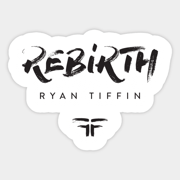 REBIRTH Logo (White) Sticker by Ryan Tiffin